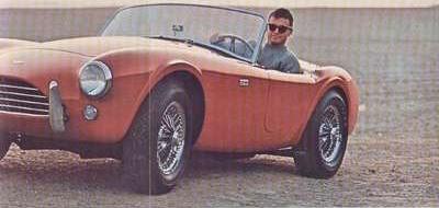 A.C. Cobra 289 Roadster with those beautiful Dunlop knock off wire wheels - also called the 'slabside' Cobra.  Compare its rear with the 427 roadster to the right.